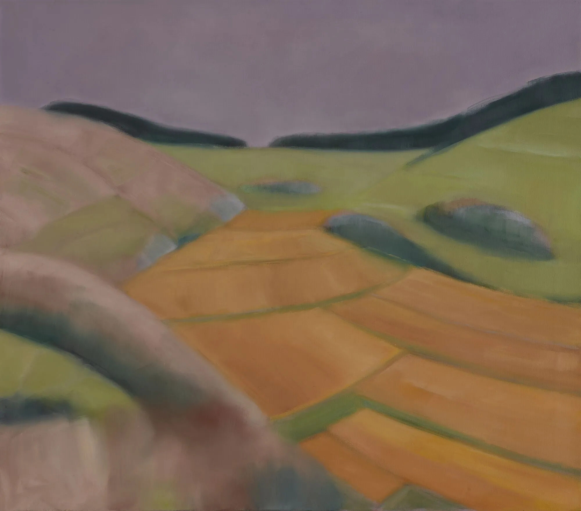 Landschaft am Badberg, 2020, Öl auf Leinwand, 70 × 80 cm