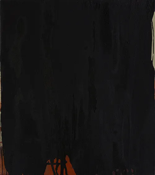 Palimpsest (schwarz), 2012, Öl auf Leinwand, 80 × 70 cm